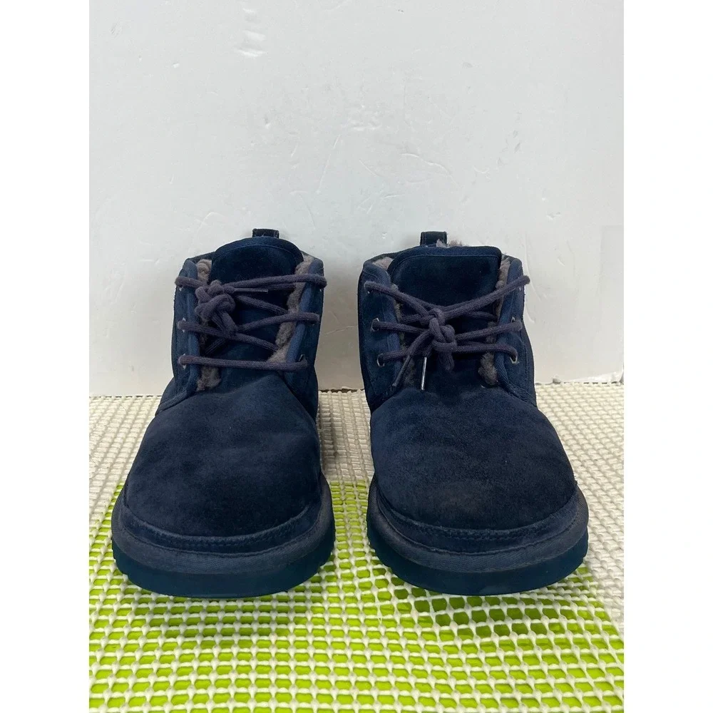 UGG Neumel Chukka Lace Up Boots Men's 12 Navy Blue Suede 3236